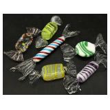 6pc Decorative Art Glass Candy