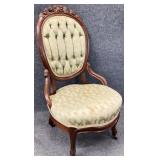 Victorian Button Tufted Balloon Back Chair