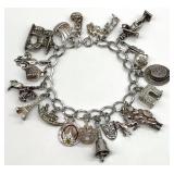 Sterling & 800 Silver Charm Bracelet