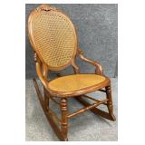 Antique Caned Walnut Rocking Chair