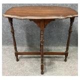 Antique Oval Stretcher Base Accent Table