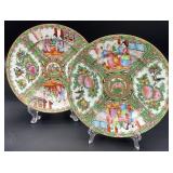 2 Antique Chinese Rose Medallion Plates