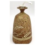 Signed Wheat Motif Art Pottery Vessel