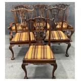 6 Mahogany Ball in Claw Dining Chairs