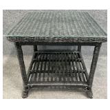 Black Wicker Side Table