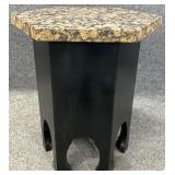 Stone Top Hexagonal Accent Table