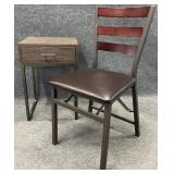 Small Night Stand and Folding Chair