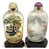 2 Chinese Reverse Painted Glass Snuff Bottles