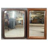 2 Antique / Vintage Wood Framed Mirrors