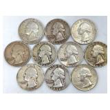 10 1964 or Earlier Washington Quarters