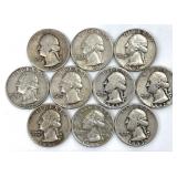 10 1964 or Earlier Washington Quarters