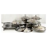 Silver Plate Covered Serving Dishes & More