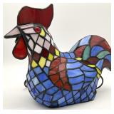 Stained Glass Rooster Lamp