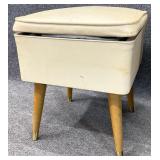 Vtg Sewing Stool w/ Contents
