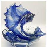Murano Art Glass Sailfish Sculpture Bowl / Ashtray
