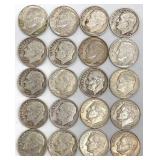 20 - 1964 Or Earlier Roosevelt Dimes