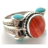 Signed Native American Style Turquoise Ring