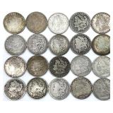 20 US Morgan Silver Dollars 1878-1921