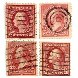 4 George Washington 2 Cent US Postage Stamps