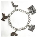 Sterling Silver States Charm Bracelet