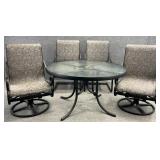 Glass Top Patio Table & 4 Chairs
