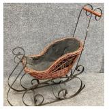 Decorative Wicker Sleigh