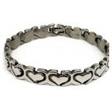 Sterling Silver Heart Link Bracelet