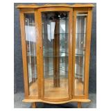 Oak Corner Crystal Cabinet