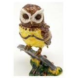 Enamel Owl Trinket Box