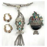 Sterling Silver Brooches & Earrings