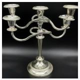 Silver Plated Twisted Arm 5-Light Candelabra