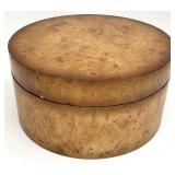 Faux Burlwood Round Storage Box