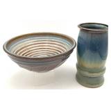 2pc Signed Bill Campbell Studios Art Pottery