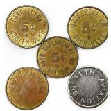 5 Vietnam Military Tokens