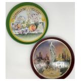 2pc Vintage Metal Beverage Serving Trays