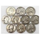 10 1964 or Earlier Washington Quarters