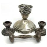 Weighted Sterling Silver Candlesticks & More