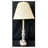 Chinoiserie Porcelain Candlestick Lamp