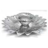 Rare Wilton Armetale Pewter Daffodil Tray w/ Dip