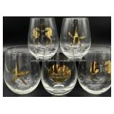 5pc TablaHome Nautical Wine Glasses