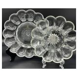 2 Vintage Glass Egg Plates