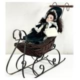 Vintage Doll in Sled