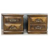 Pair American Drew Pecan Nightstands