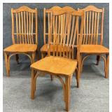 Set of 4 Oak Bentwood Chairs