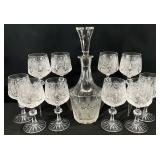 11pc Bohemian Crystal Decanter & Glass Set