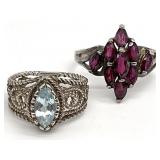 2 Vintage Avon Sterling Silver Rings