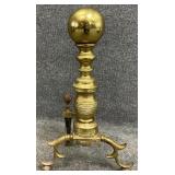 1pc Brass Fireplace Cannon Ball Andiron