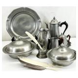 Vintage Pewter Coffee Pot, Serving Dishes & More