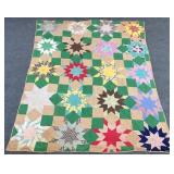 Vintage Hand Sewn Quilt 65in x 82in