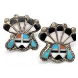 Sterling Silver Zuni Native American Earrings